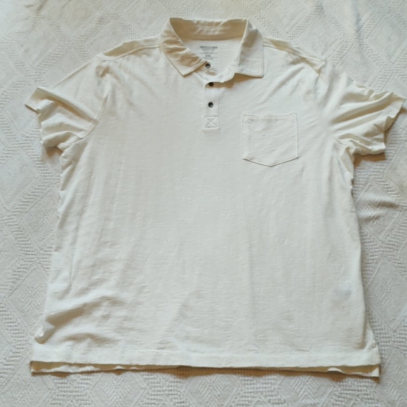 NWOT Sz XXL Cream Textured Pocket Polo - Picture 3 of 6